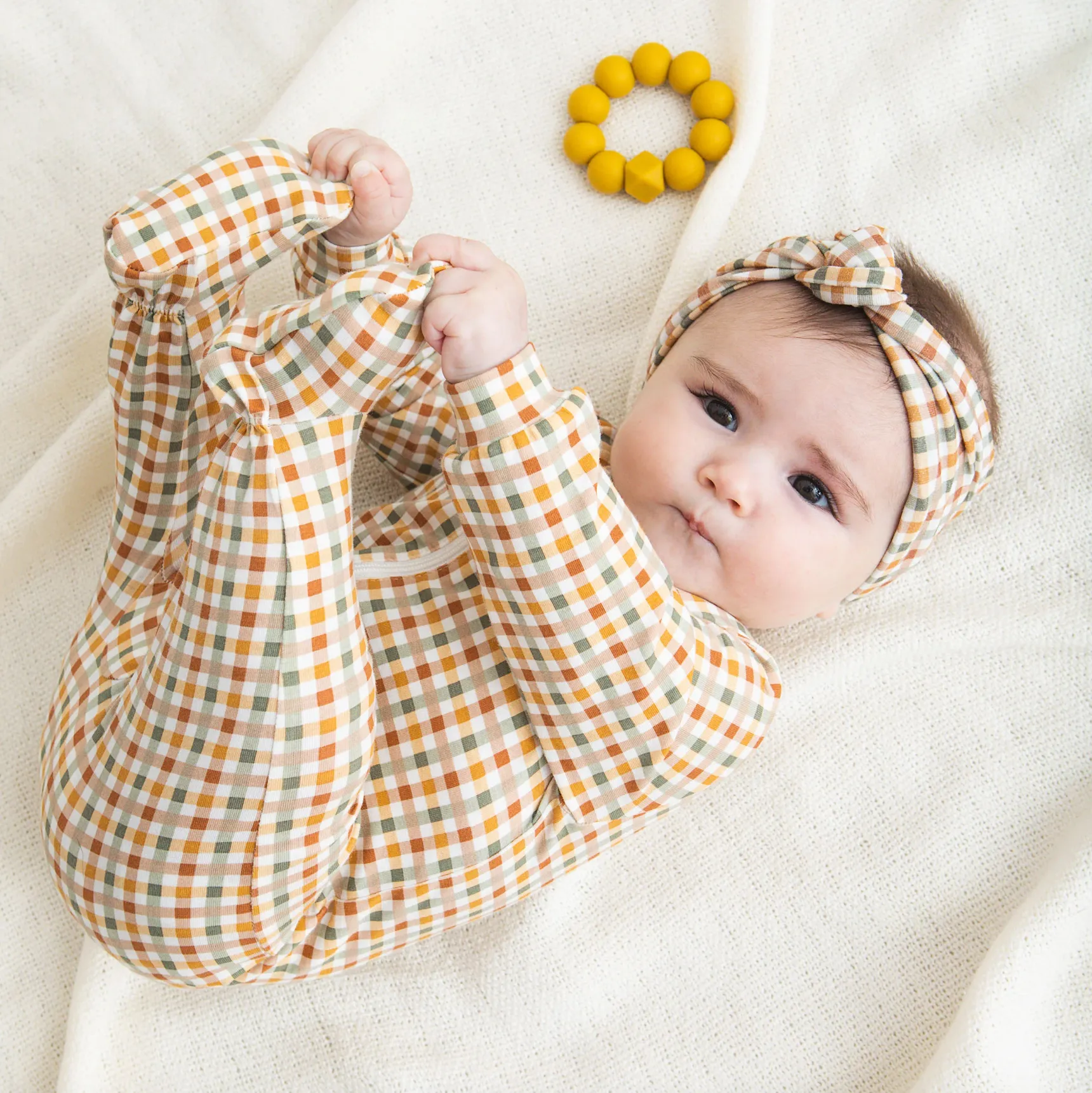 The Gingham   Sage Leaf (Set of 2) - BABY