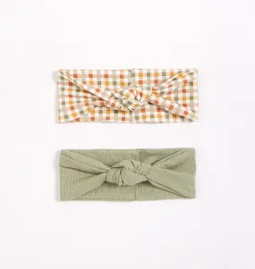 The Gingham   Sage Leaf (Set of 2) - BABY