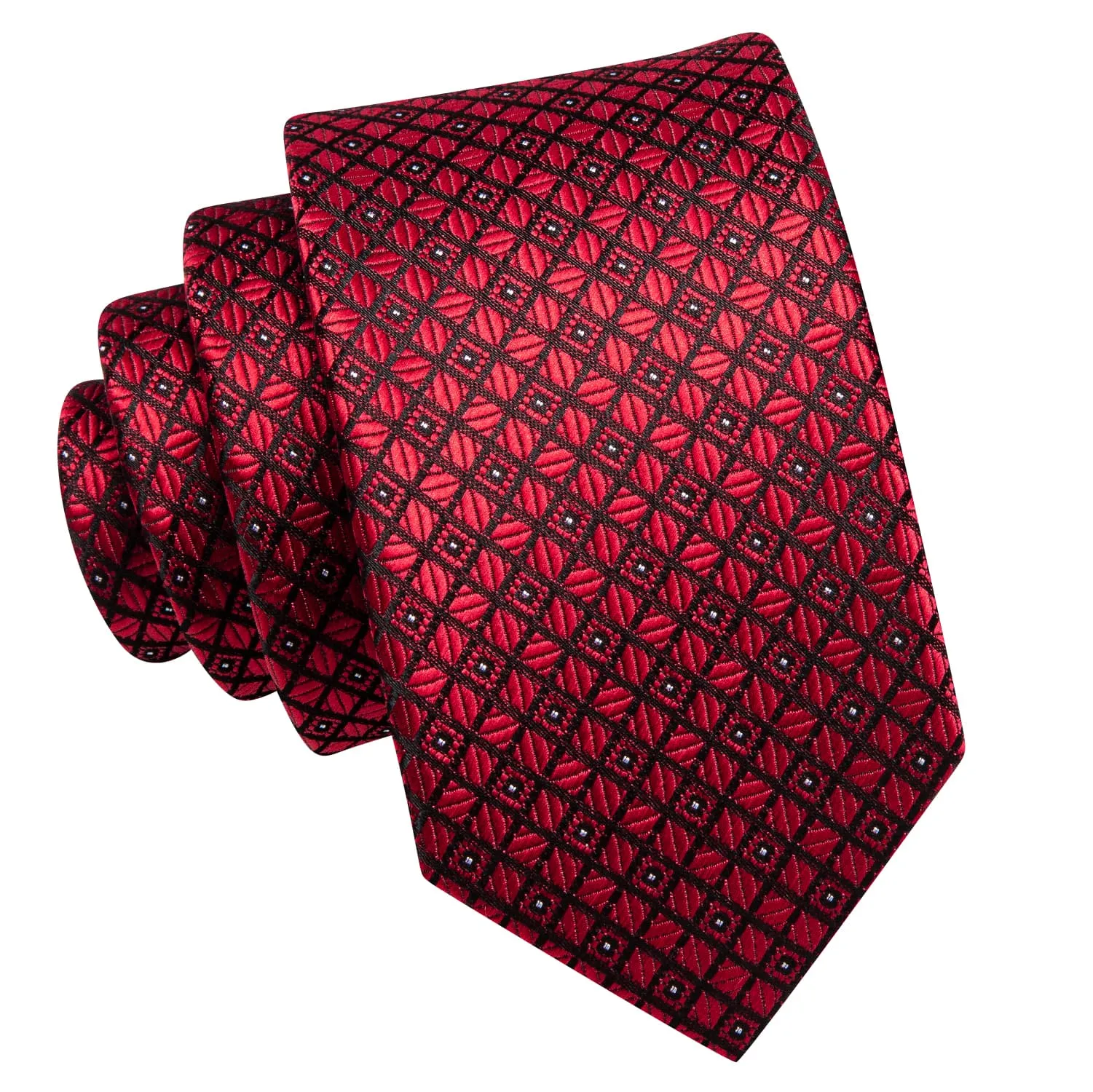 Ties2you Kids Tie Fire Brick Red Plaid Silk Children's Necktie Pocket Square Set