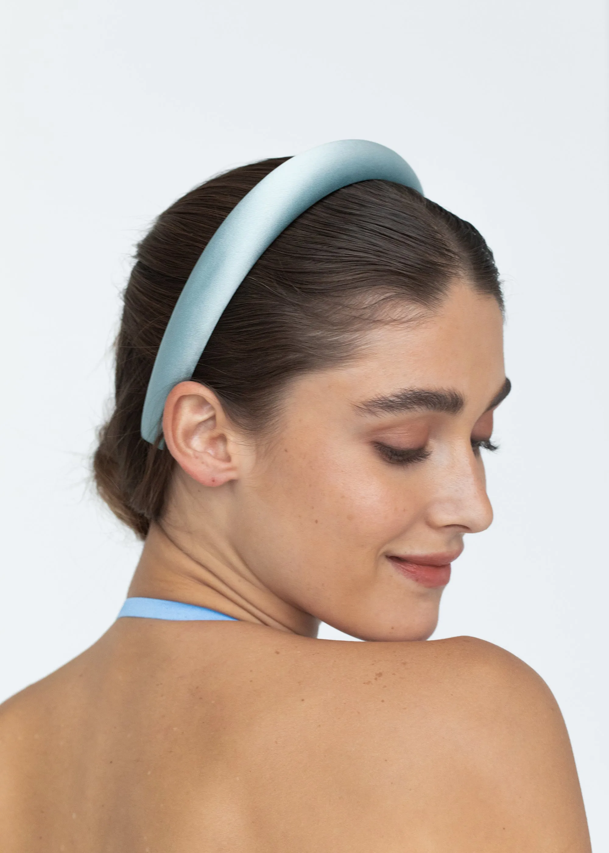 Tori Headband in Satin -- Powder