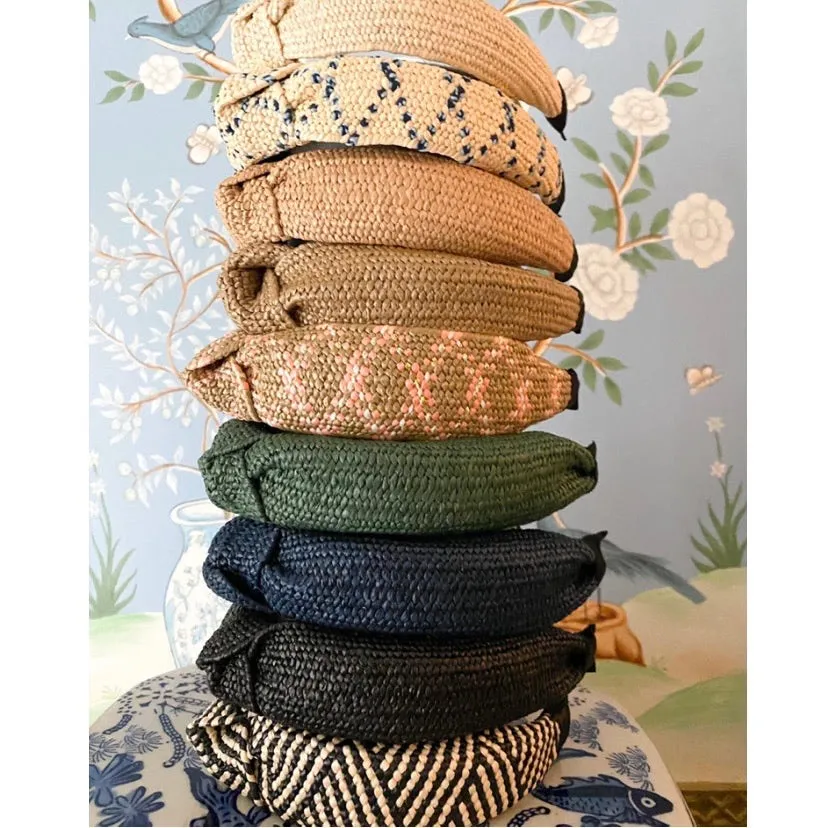 Traditional Rattan Topknot Headbands (12 Color Options)