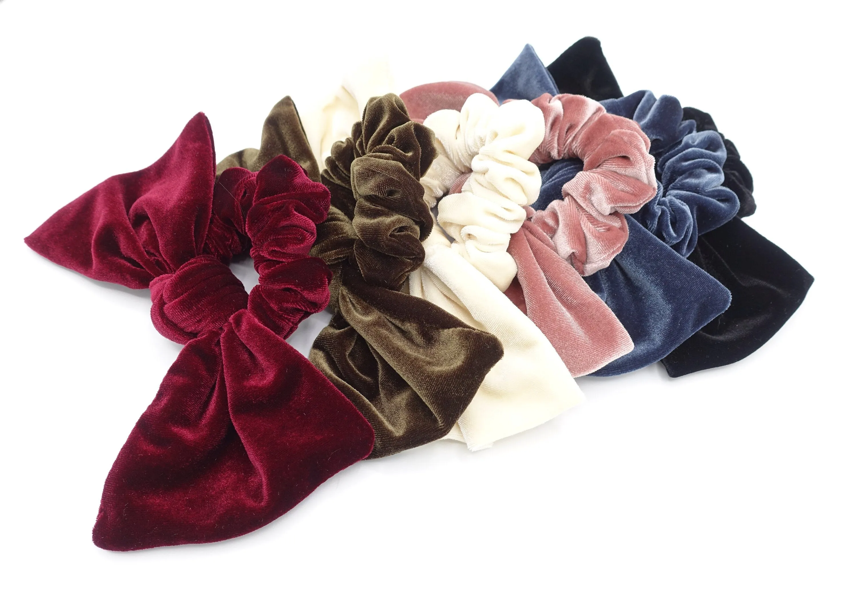 velvet bow knot scrunchies standard version stylish hair tie trendy women hair accessory