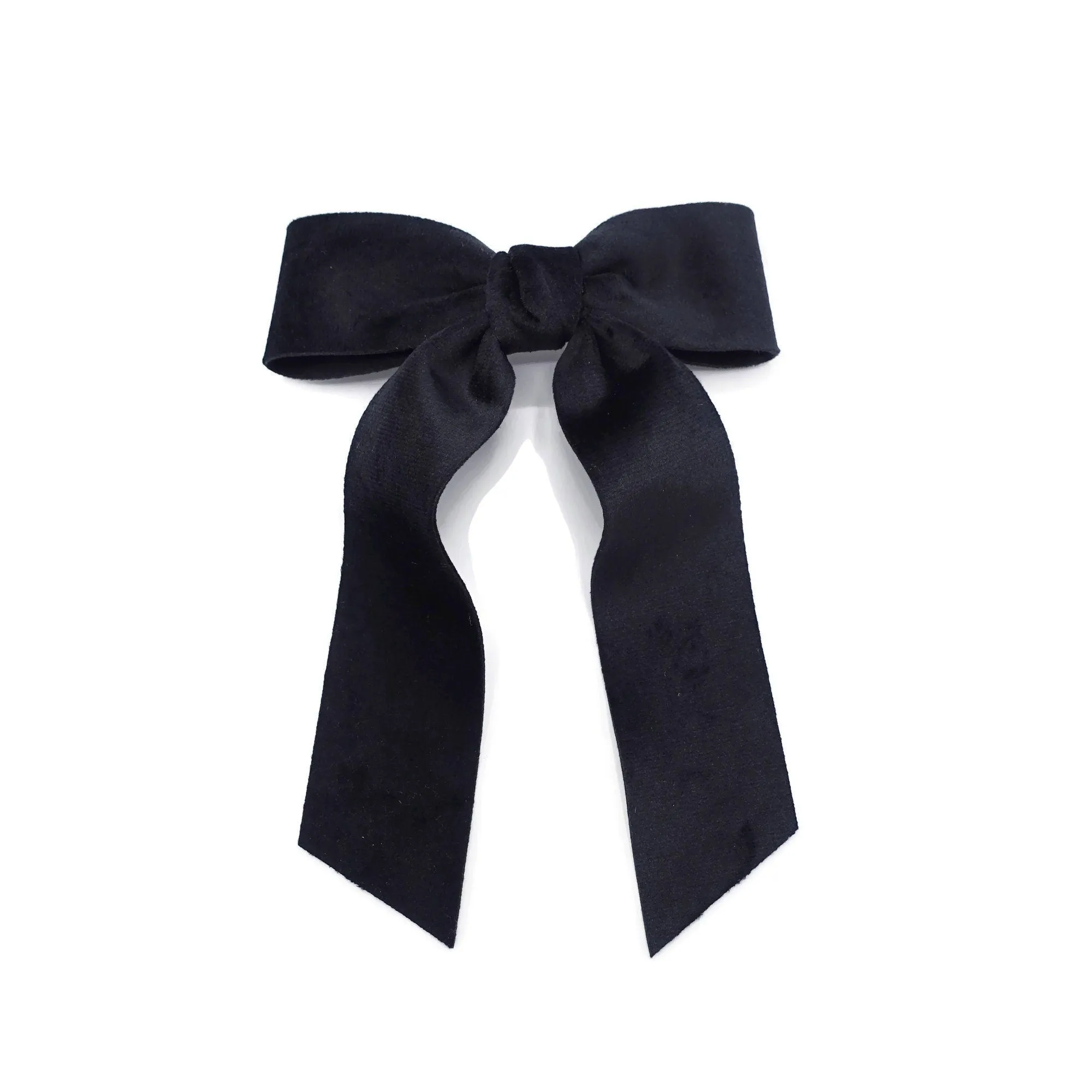 velvet hair bow with tail double faced velvet basic black women hair accessory