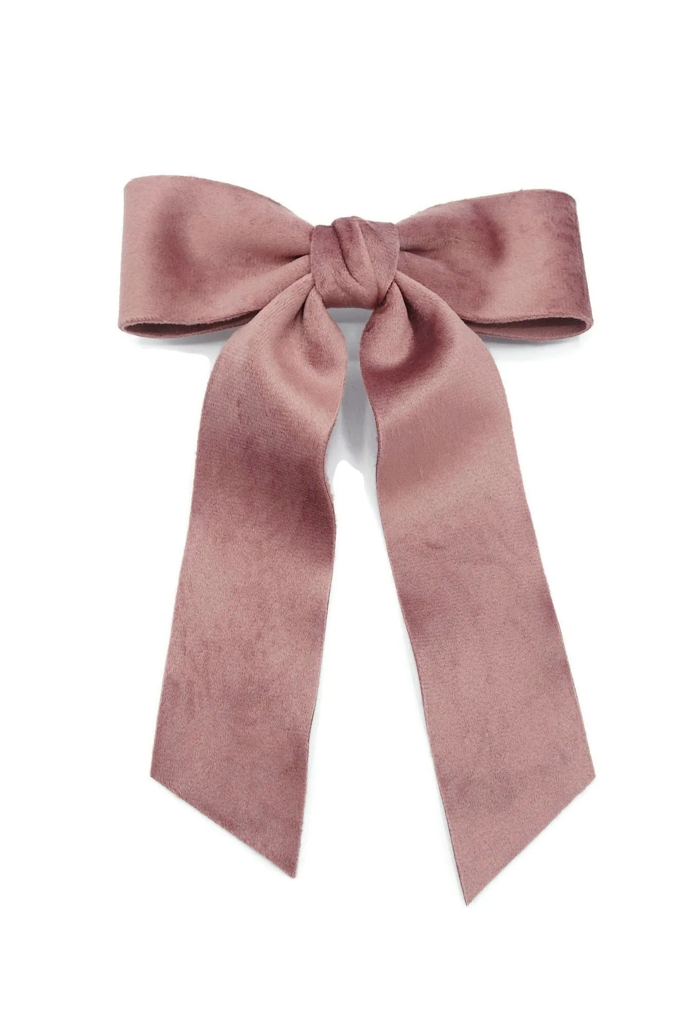 velvet hair bow with tail double faced velvet basic black women hair accessory