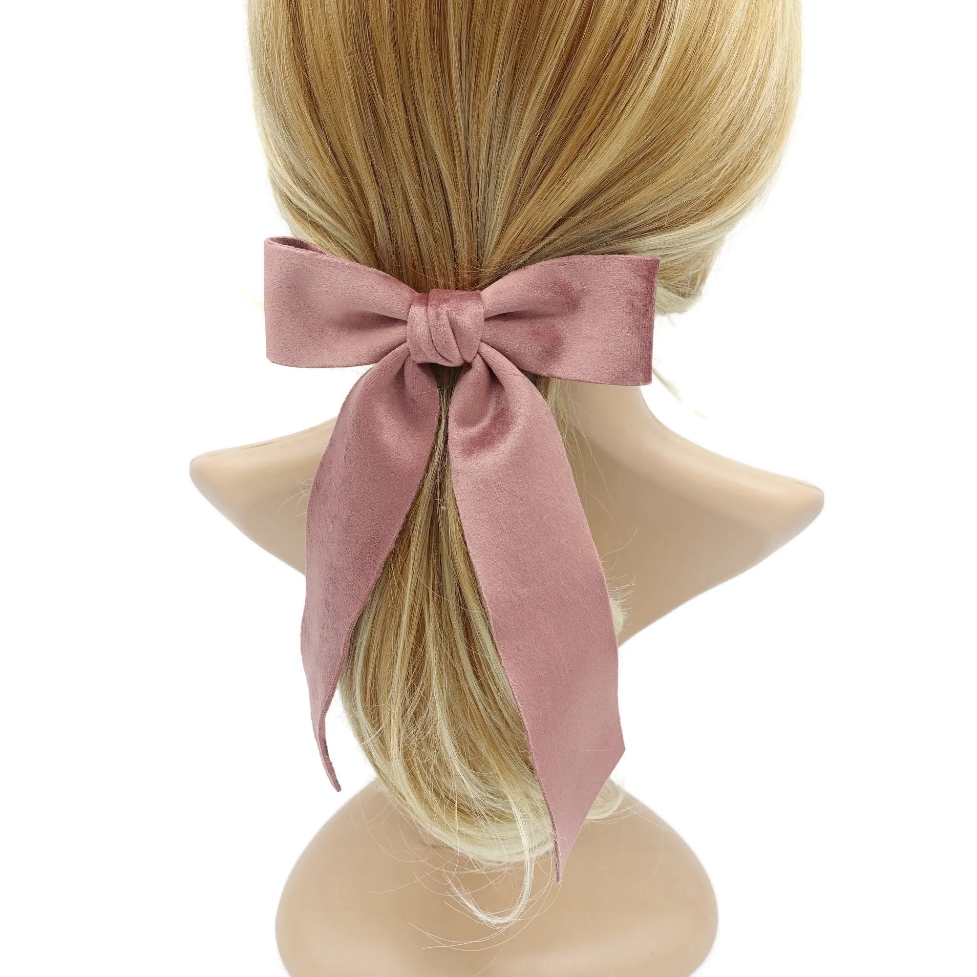 velvet hair bow with tail double faced velvet basic black women hair accessory