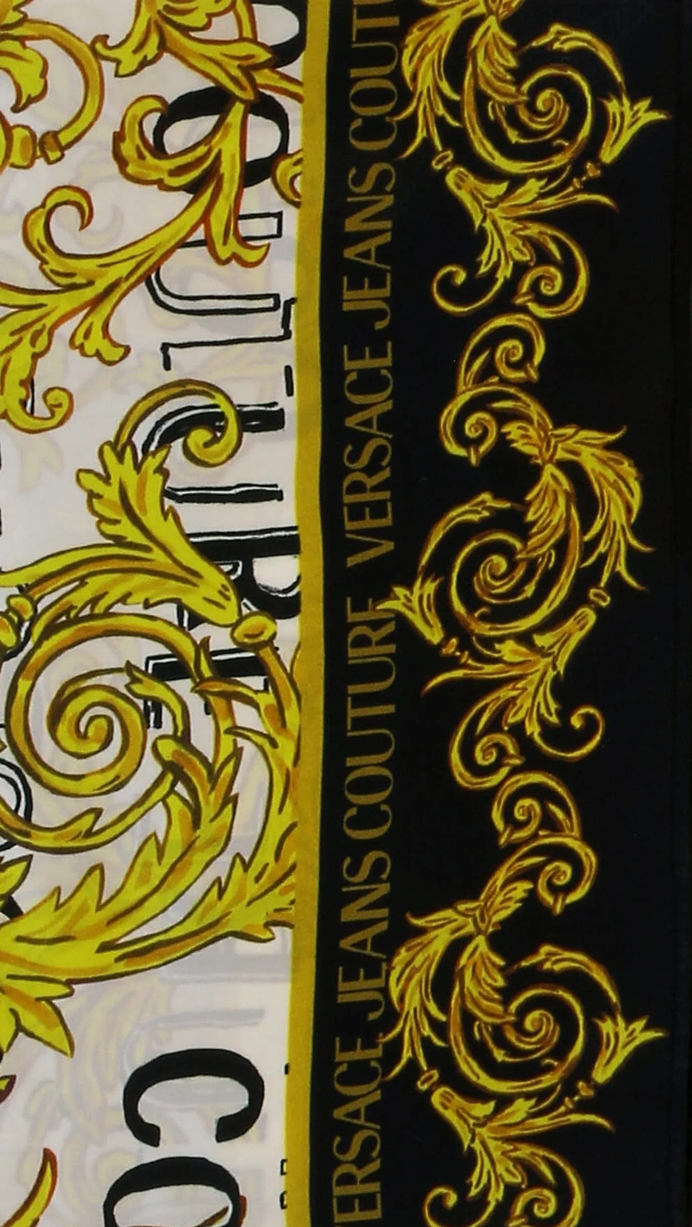 Versace Jeans Couture White/Gold Signature Baroque Print Square Scarf