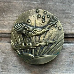 Vintage Brass Soaring Sunrise Baron Brass Works Belt Buckle