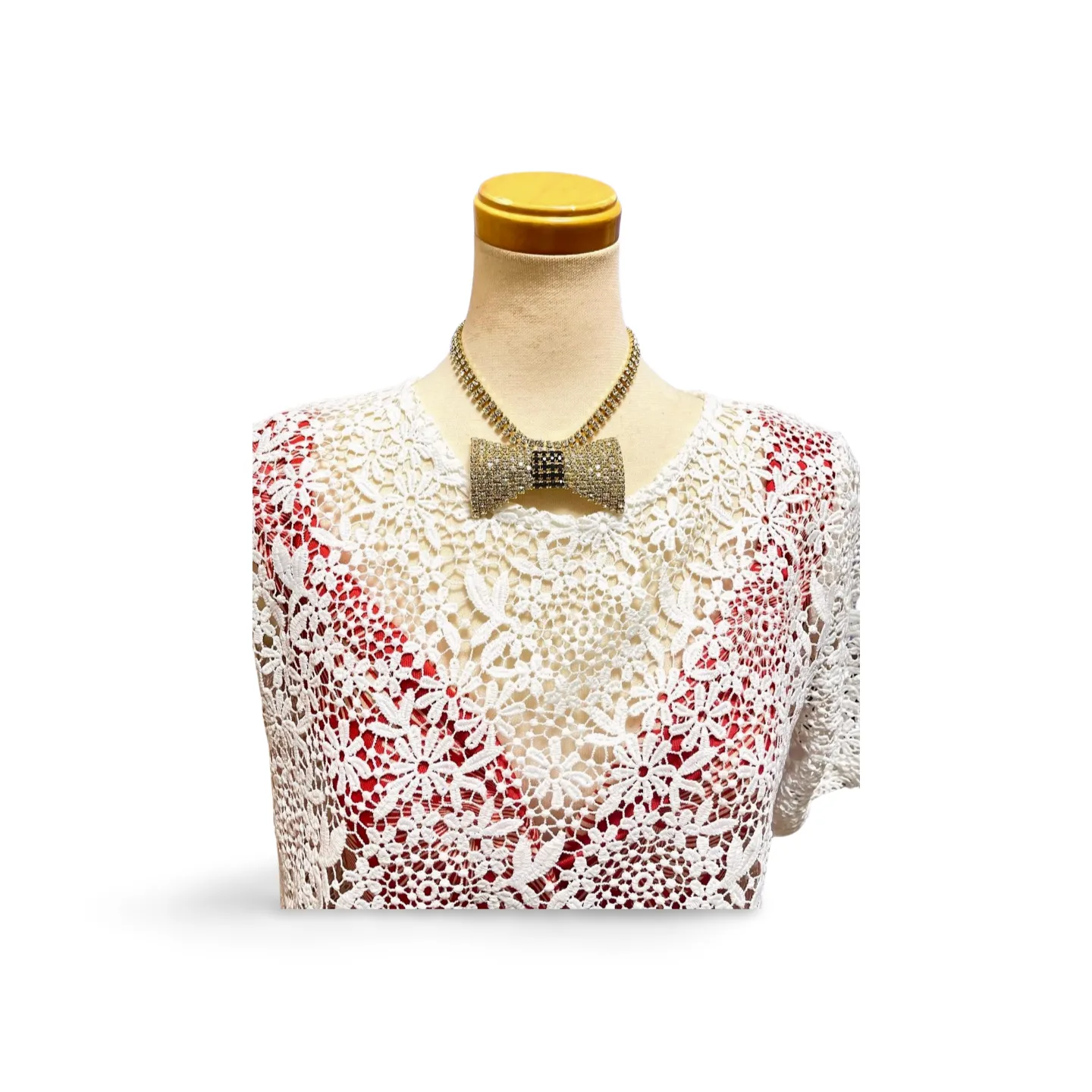 Vintage Celine golden choker necklace with crystals and big bow top. Fabolous choker necklace. Must have gorgeous jewelry piece. 061112ac2