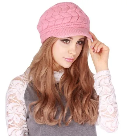 Winter Women Hat Luxury Knitted Hats Female Soft High Elastic Warm Caps Beanies Headgear Girl Cap Solid Color