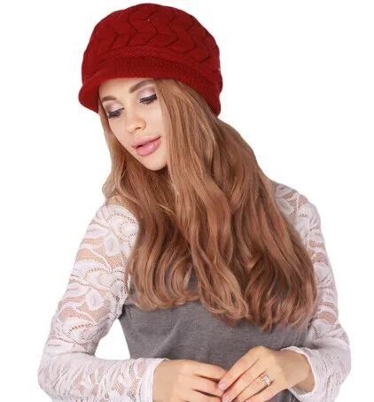 Winter Women Hat Luxury Knitted Hats Female Soft High Elastic Warm Caps Beanies Headgear Girl Cap Solid Color