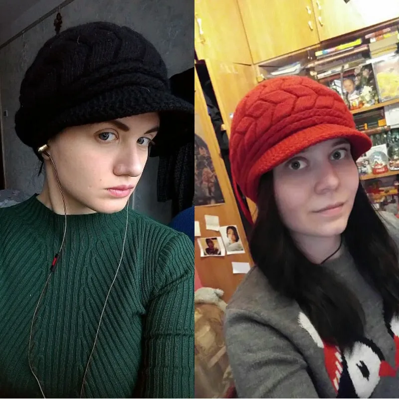 Winter Women Hat Luxury Knitted Hats Female Soft High Elastic Warm Caps Beanies Headgear Girl Cap Solid Color