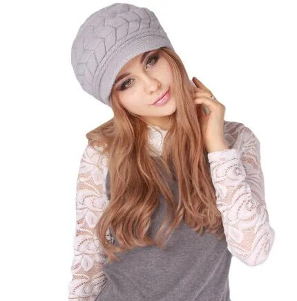 Winter Women Hat Luxury Knitted Hats Female Soft High Elastic Warm Caps Beanies Headgear Girl Cap Solid Color
