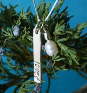 Women's Loved Sterling Silver Blessing Bar Necklace