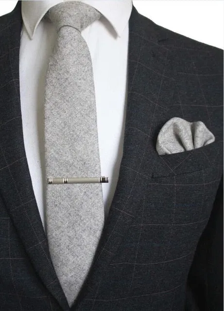 Wool Tie Solid Plaid