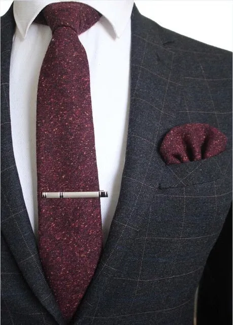Wool Tie Solid Plaid