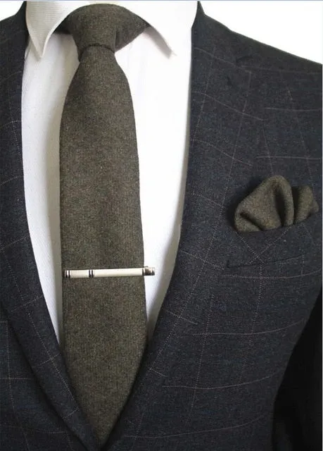 Wool Tie Solid Plaid