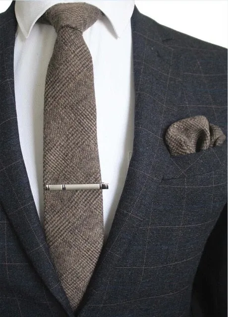 Wool Tie Solid Plaid