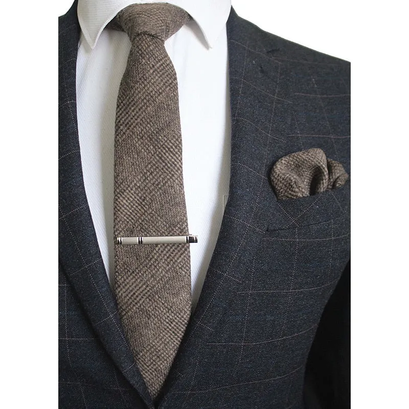 Wool Tie Solid Plaid