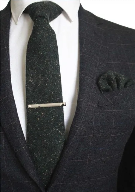 Wool Tie Solid Plaid